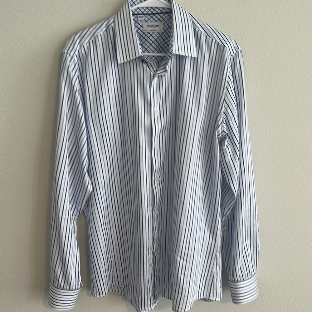 Duchamp long sleeve button down pinstripes